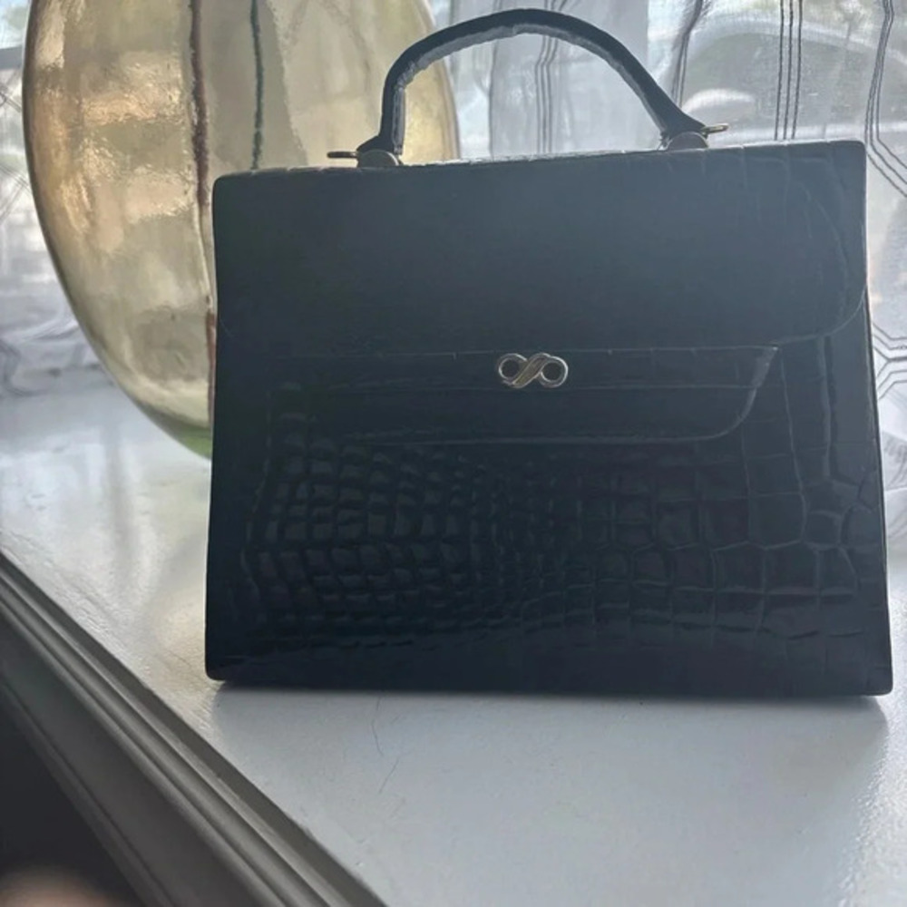 Black  briefcase leather with gold details